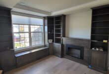 Solid ash wood library