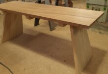 Bench with cumaru top and ash base/For Sale! No finish on it yet.