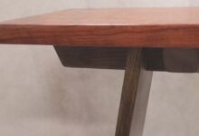 Console table made of bubinga and ash