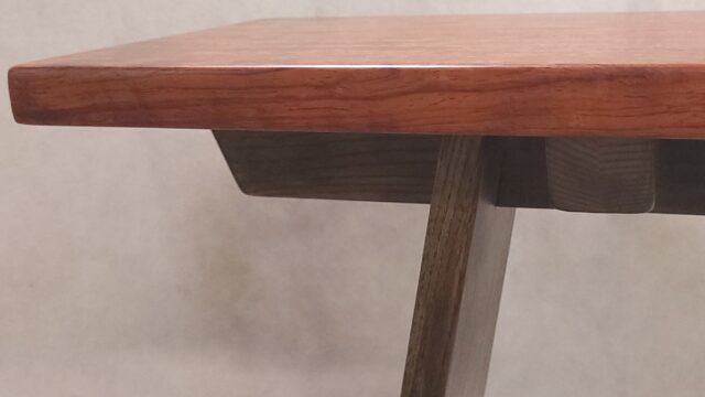 Console table made of bubinga and ash
